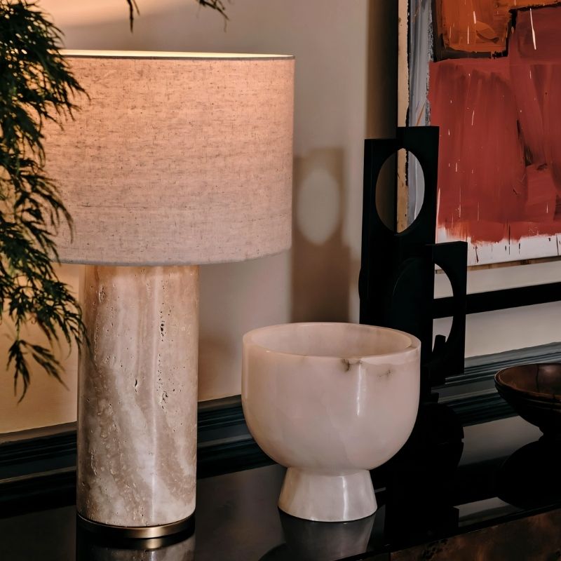 XyvoraStone | Modern Elegant Marble Table Lamp for Bedroom or Desk 7