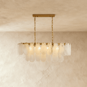 Freyza - Elegant Modern Copper Glass Dining Room Chandelier Light
