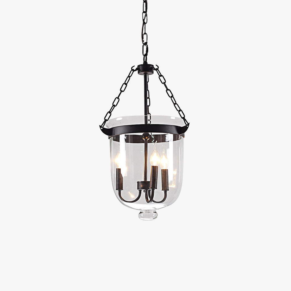 Freyza | Suspension Silva en verre noir – Luminaire suspendu industriel pour cuisine et salle à manger