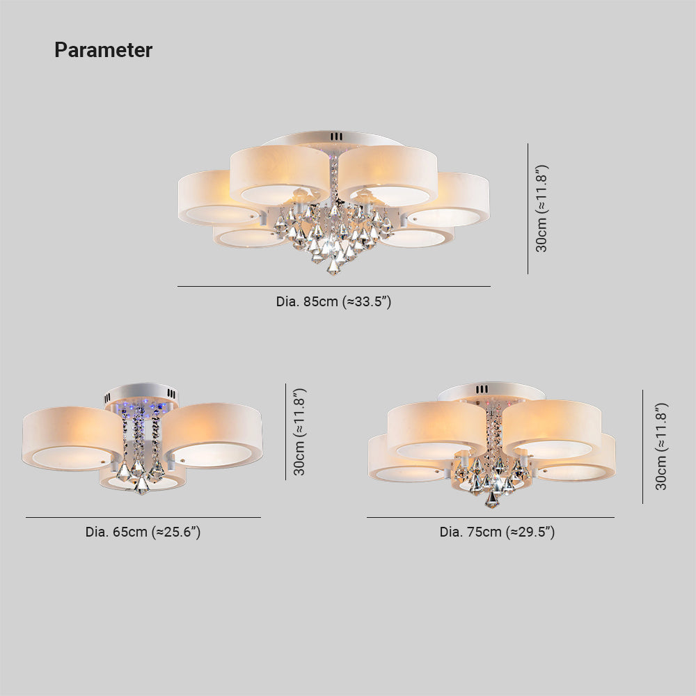 Freyza | Arisha Flush Mount White Glass Flush Mount Ceiling Light – Modern Bedroom Hallway Kitchen