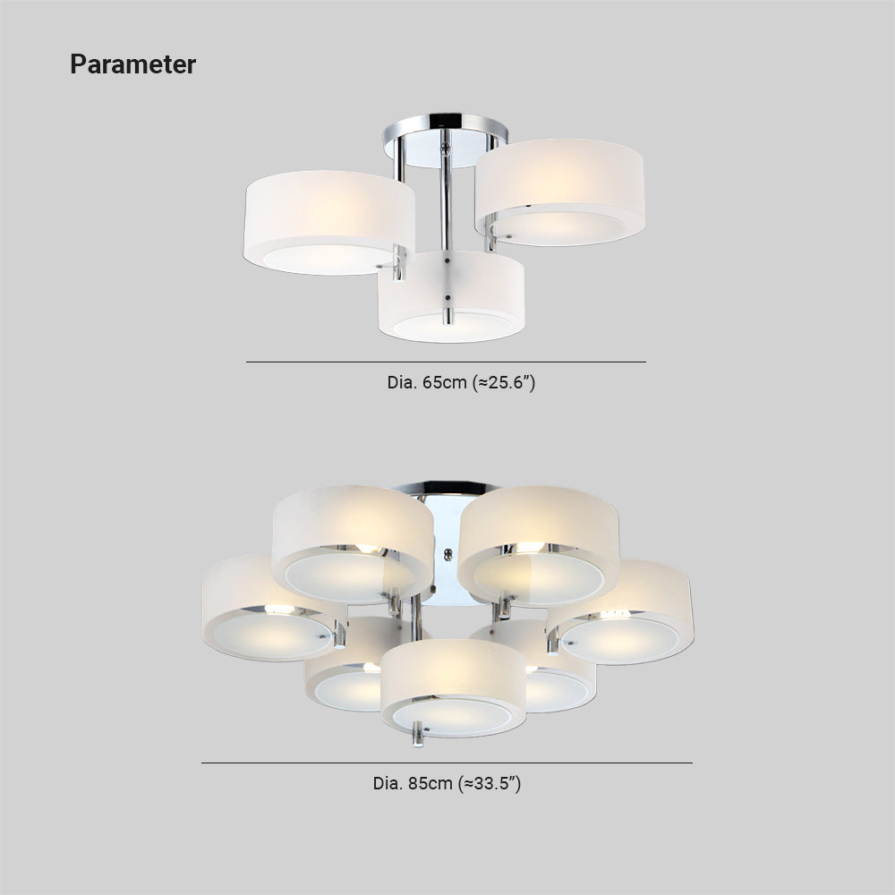 Freyza | Arisha Flush Mount White Glass Flush Mount Ceiling Light – Modern Bedroom Hallway Kitchen