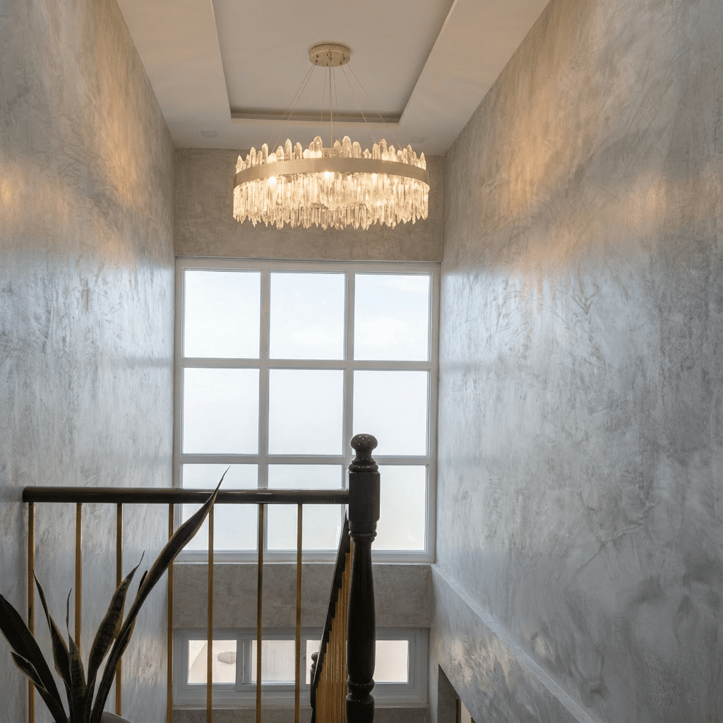 Freyza - Elegant Gold Geometric Crystal Chandelier for Dining Room