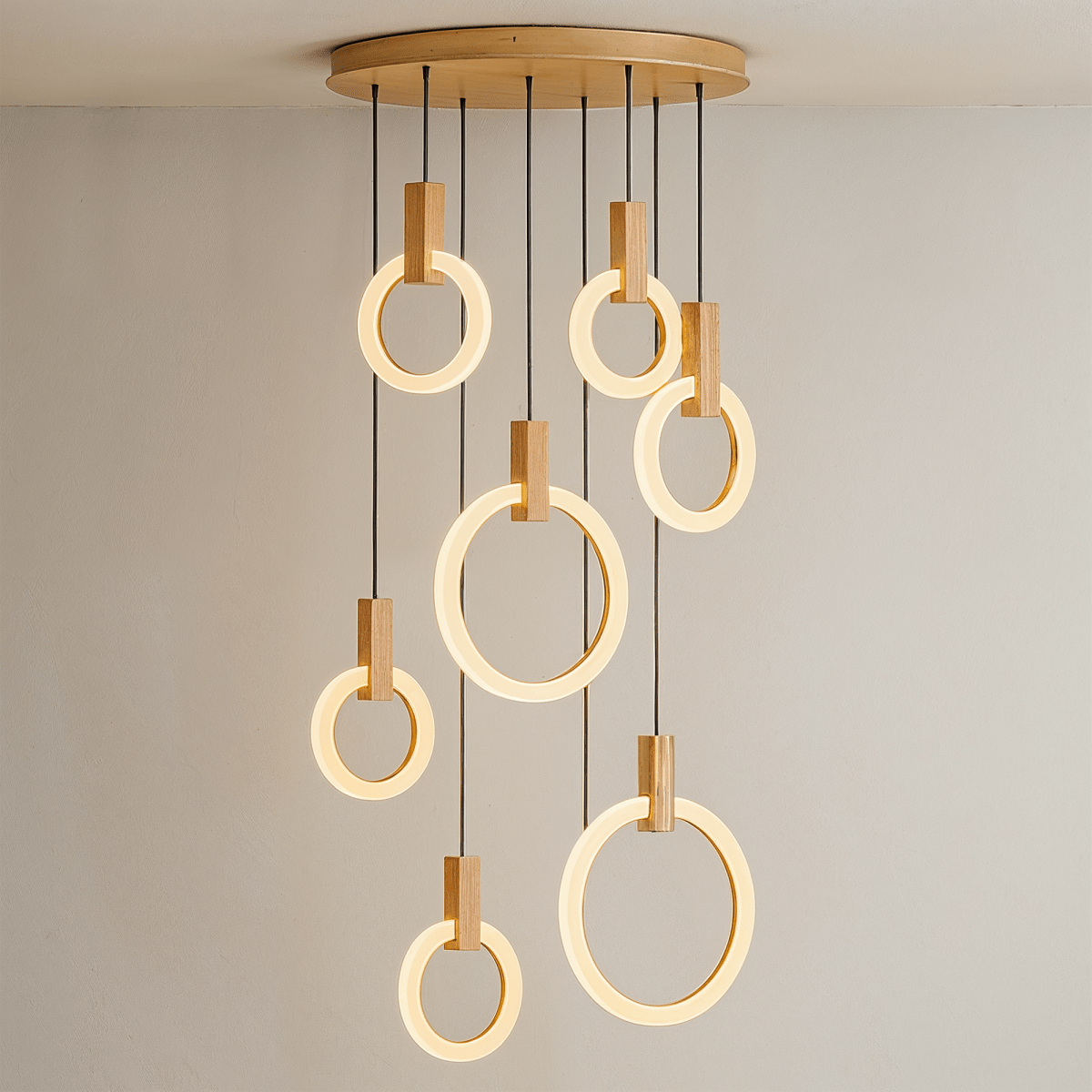 Freyza - ZalaphAura | Elegant Modern Acrylic Ring Chandelier Lighting Fixture