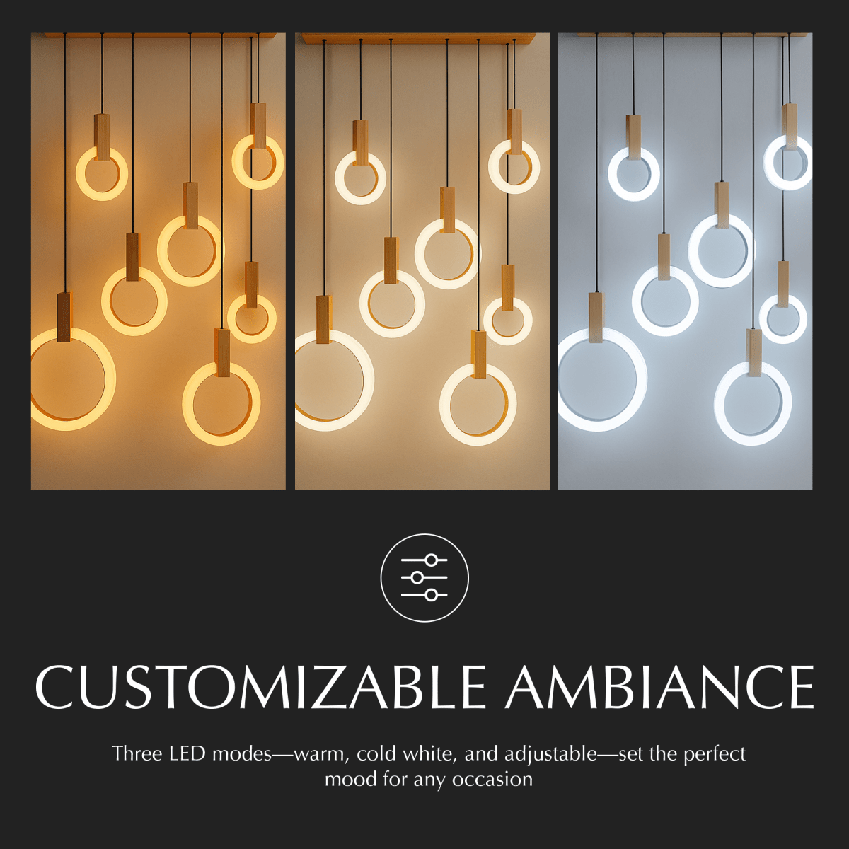 Freyza - ZalaphAura | Elegant Modern Acrylic Ring Chandelier Lighting Fixture