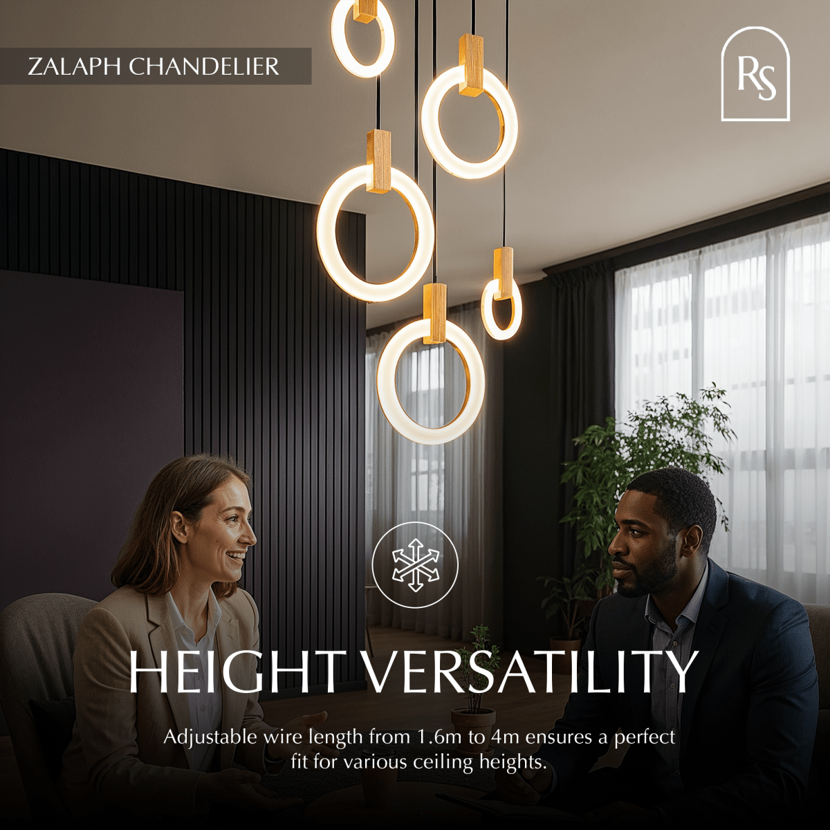 Freyza - ZalaphAura | Elegant Modern Acrylic Ring Chandelier Lighting Fixture