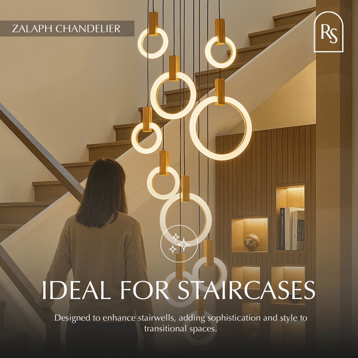 Freyza - ZalaphAura | Elegant Modern Acrylic Ring Chandelier Lighting Fixture