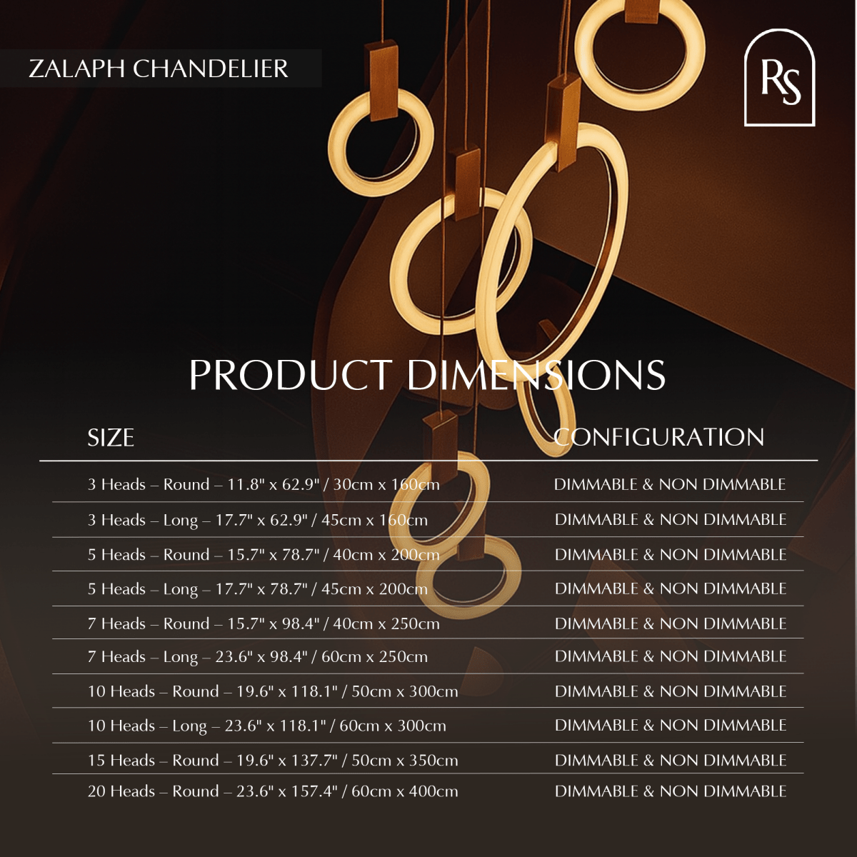 Freyza - ZalaphAura | Elegant Modern Acrylic Ring Chandelier Lighting Fixture