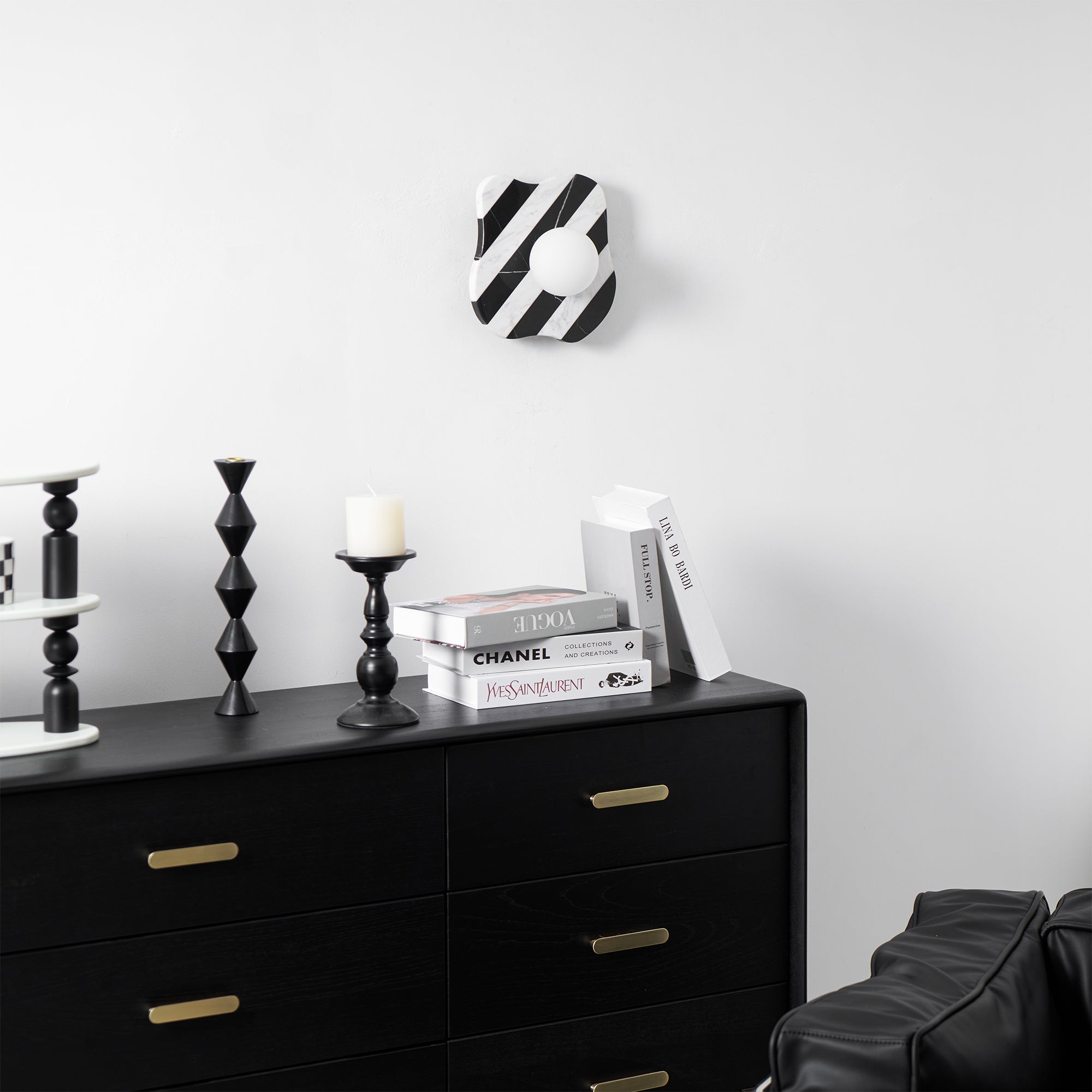 Freyza | Curinis Zebra Marble Glass Marble Wall Light – Bedroom Hallway