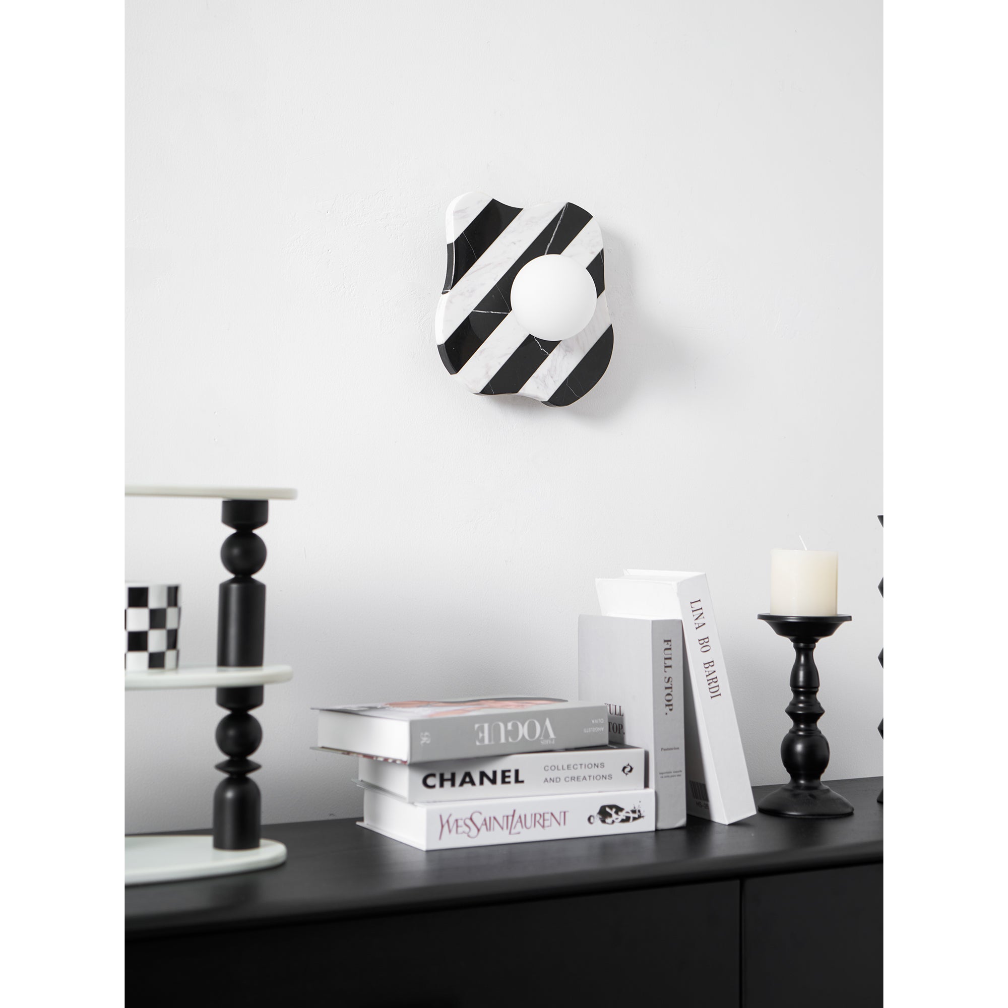 Freyza | Curinis Zebra Marble Glass Marble Wall Light – Bedroom Hallway