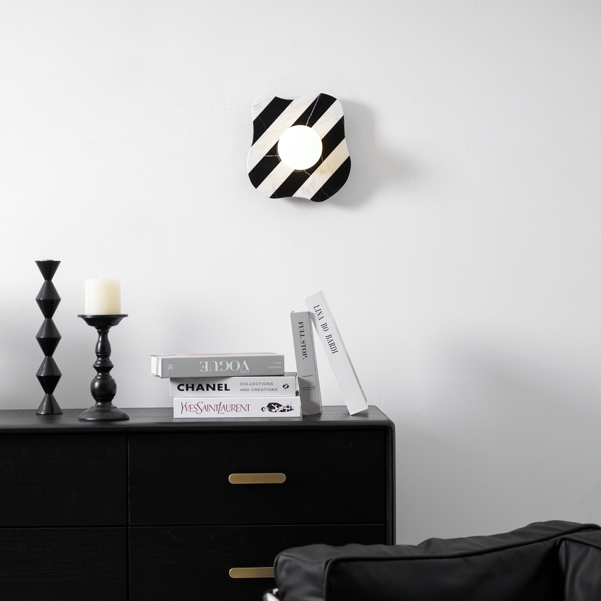 Freyza | Curinis Zebra Marble Glass Marble Wall Light – Bedroom Hallway