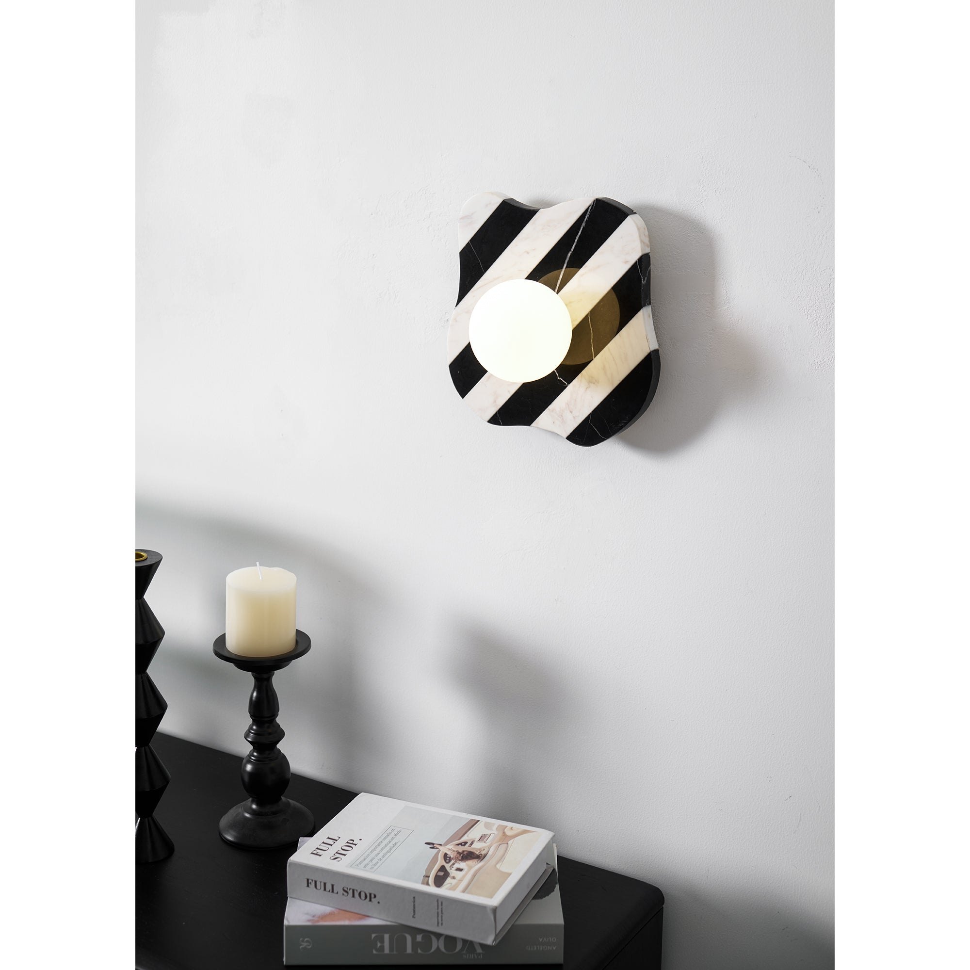 Freyza | Curinis Zebra Marble Glass Marble Wall Light – Bedroom Hallway