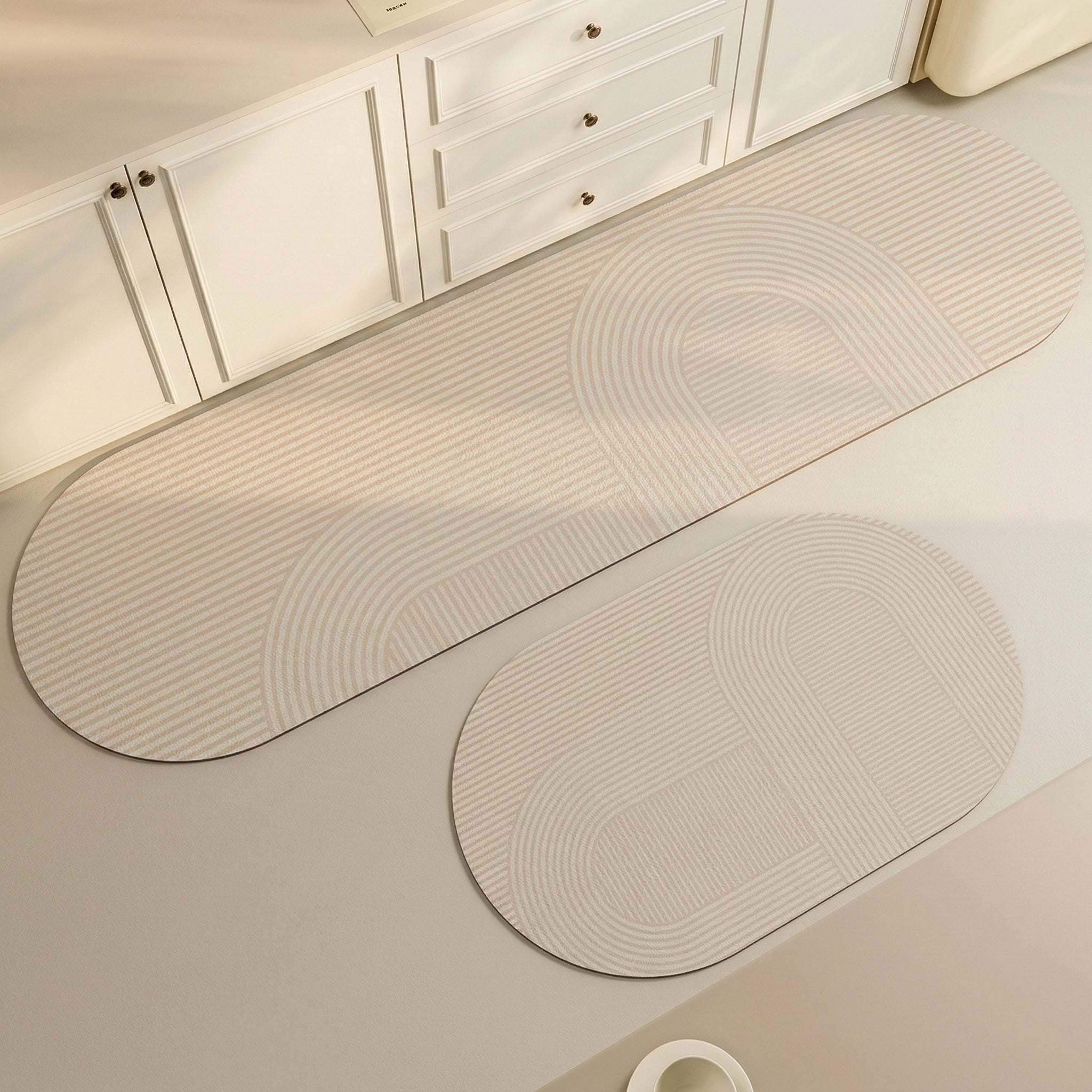 Freyza - Kitchen Floor Rug | Waterproof & Non-Slip Design | Easy-Care Oval Kitchen Rug for Safe Cooking