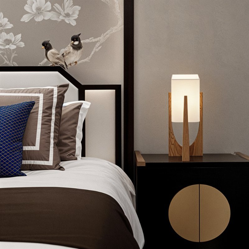 ZenithWood | Elegant Modern Natural Wood Table Lamp for Bedroom 2