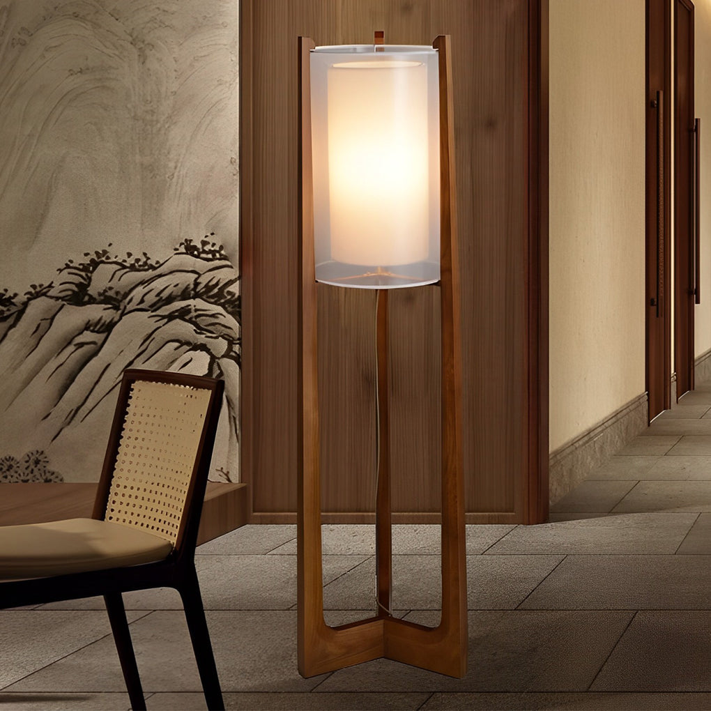 ZenithWood | Stylish Rustic LED Floor Lamp for Living Room Decor 2
