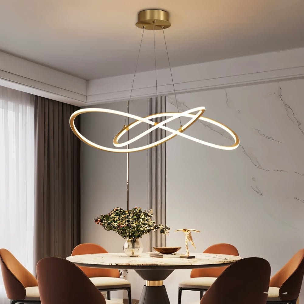 Freyza - Elegant Sculptural Copper Modern Chandelier Light