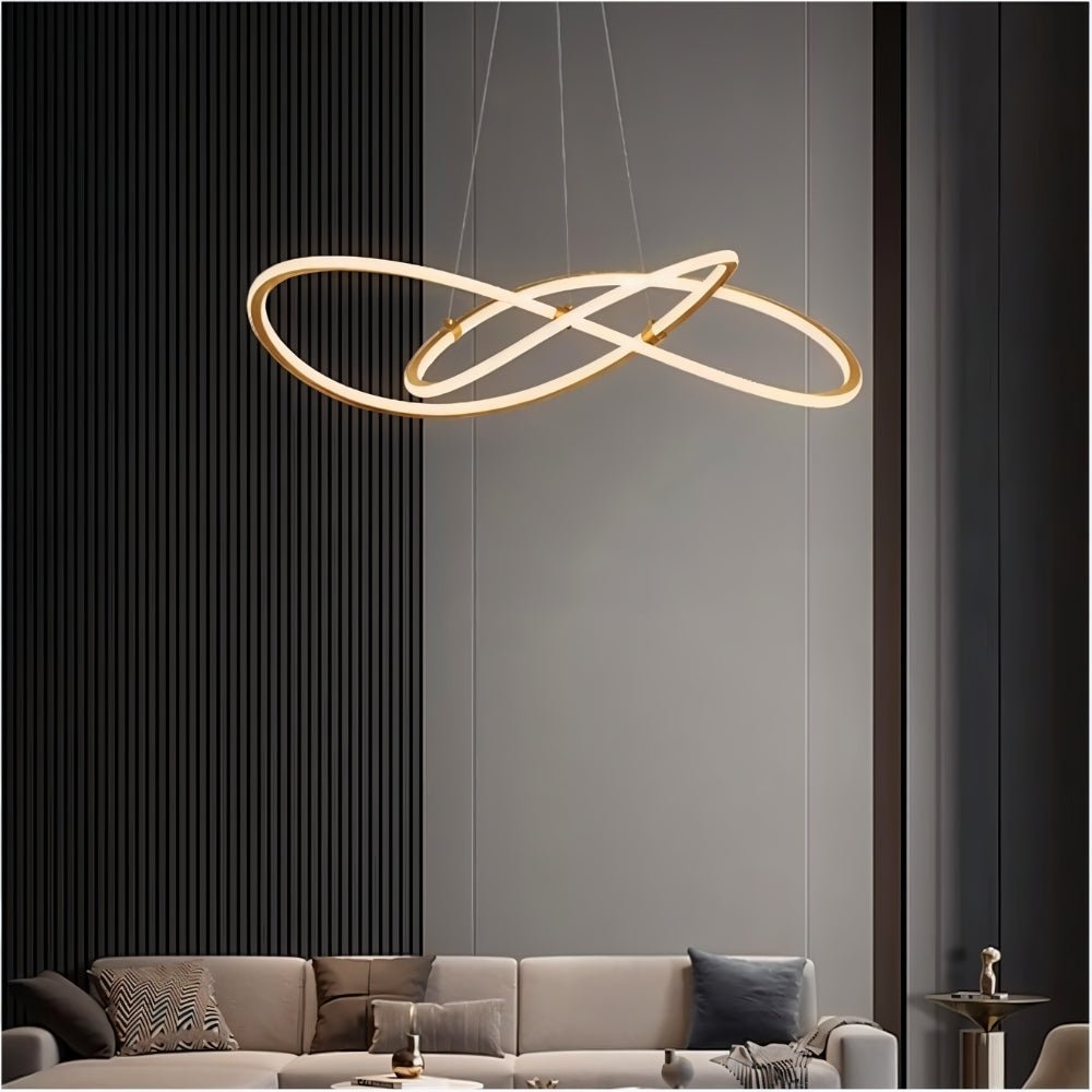 Freyza - Elegant Sculptural Copper Modern Chandelier Light