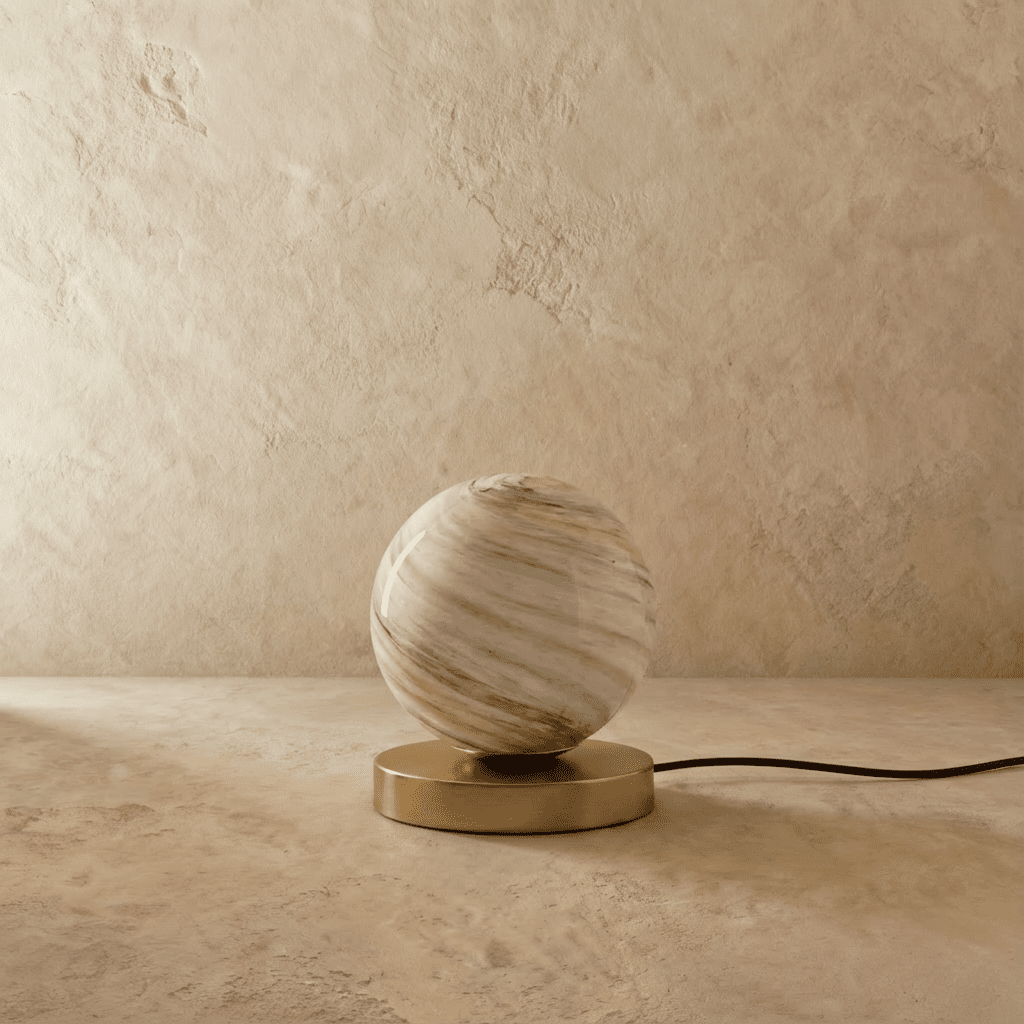 ZevaGlow | Elegant Brass and Glass Modern Table Lamp for Bedroom 1