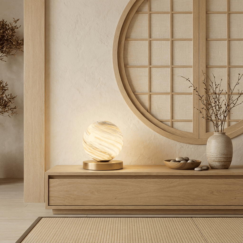 ZevaGlow | Elegant Brass and Glass Modern Table Lamp for Bedroom 2