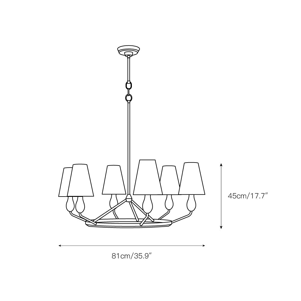 Freyza | Avlaeir Vintage Industrial Brass Fabric Chandelier – Industrial Dining Room Living Room