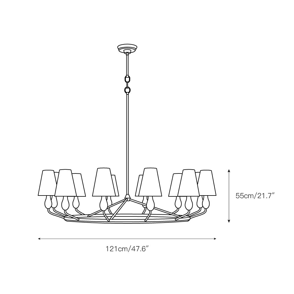 Freyza | Avlaeir Vintage Industrial Brass Fabric Chandelier – Industrial Dining Room Living Room