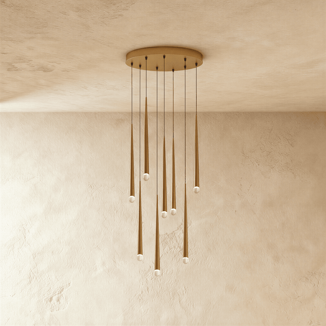 Freyza - Elegant Modern Metal Crystal Staircase Chandelier