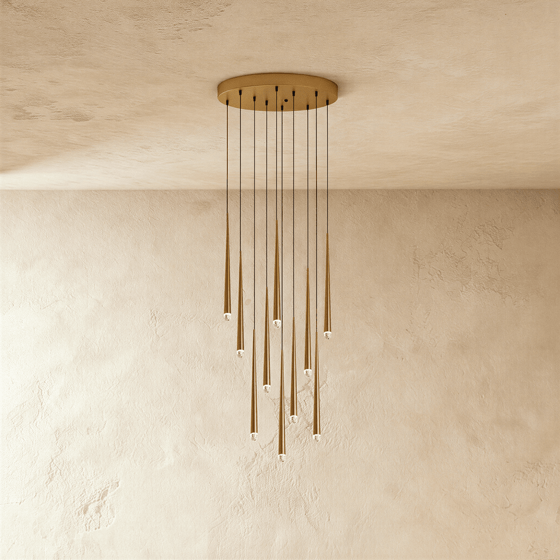 Freyza - Elegant Modern Metal Crystal Staircase Chandelier