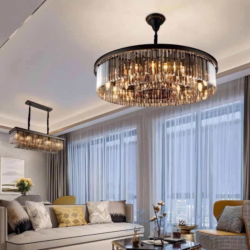 Freyza - ZivaCrystal | Elegant Black Crystal Chandelier Light Fixture
