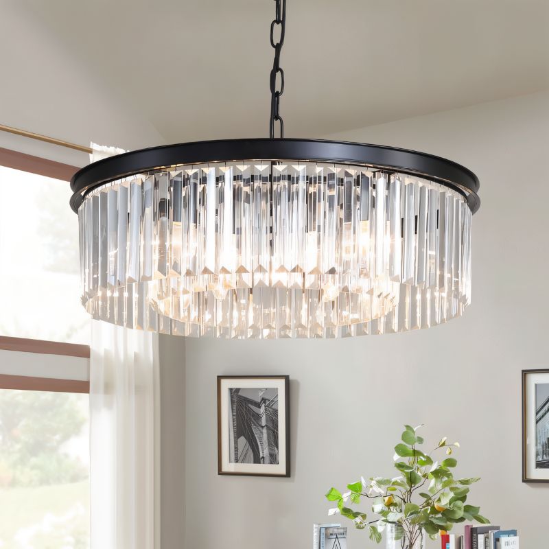 Freyza - ZivaCrystal | Elegant Black Crystal Chandelier Light Fixture
