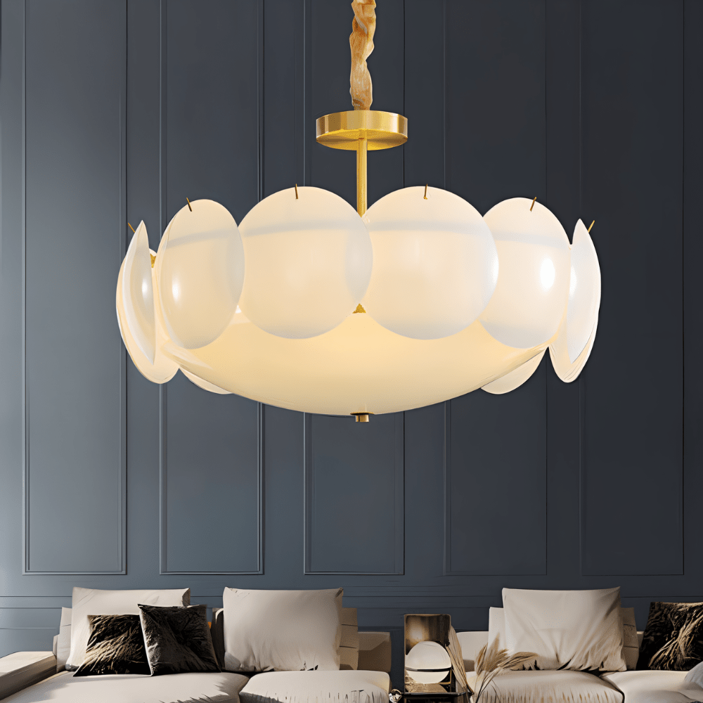 Freyza - Elegant Modern Copper And Glass Dining Room Chandelier