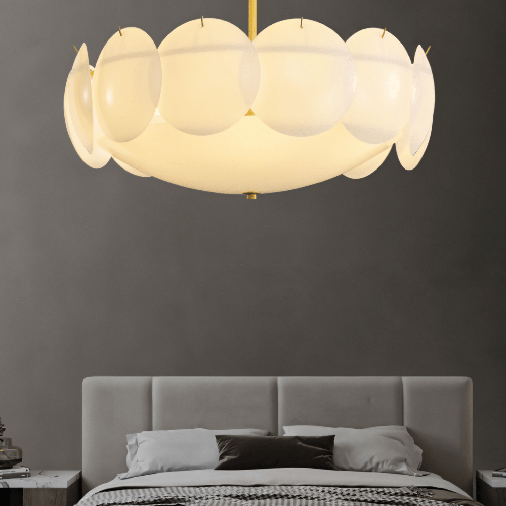 Freyza - Elegant Modern Copper And Glass Dining Room Chandelier