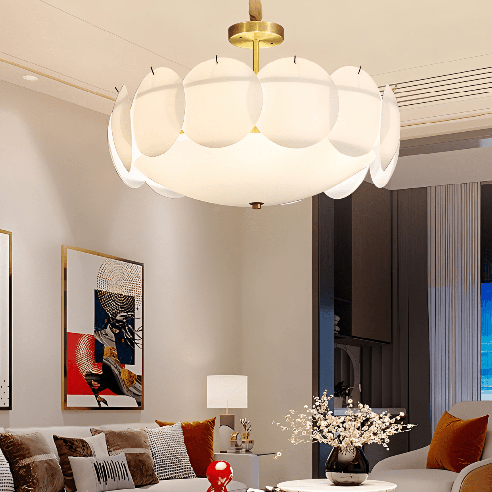 Freyza - Elegant Modern Copper And Glass Dining Room Chandelier