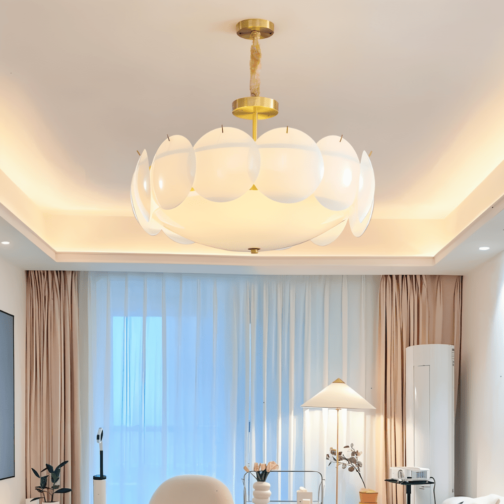Freyza - Elegant Modern Copper And Glass Dining Room Chandelier