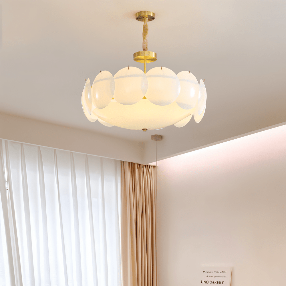 Freyza - Elegant Modern Copper And Glass Dining Room Chandelier