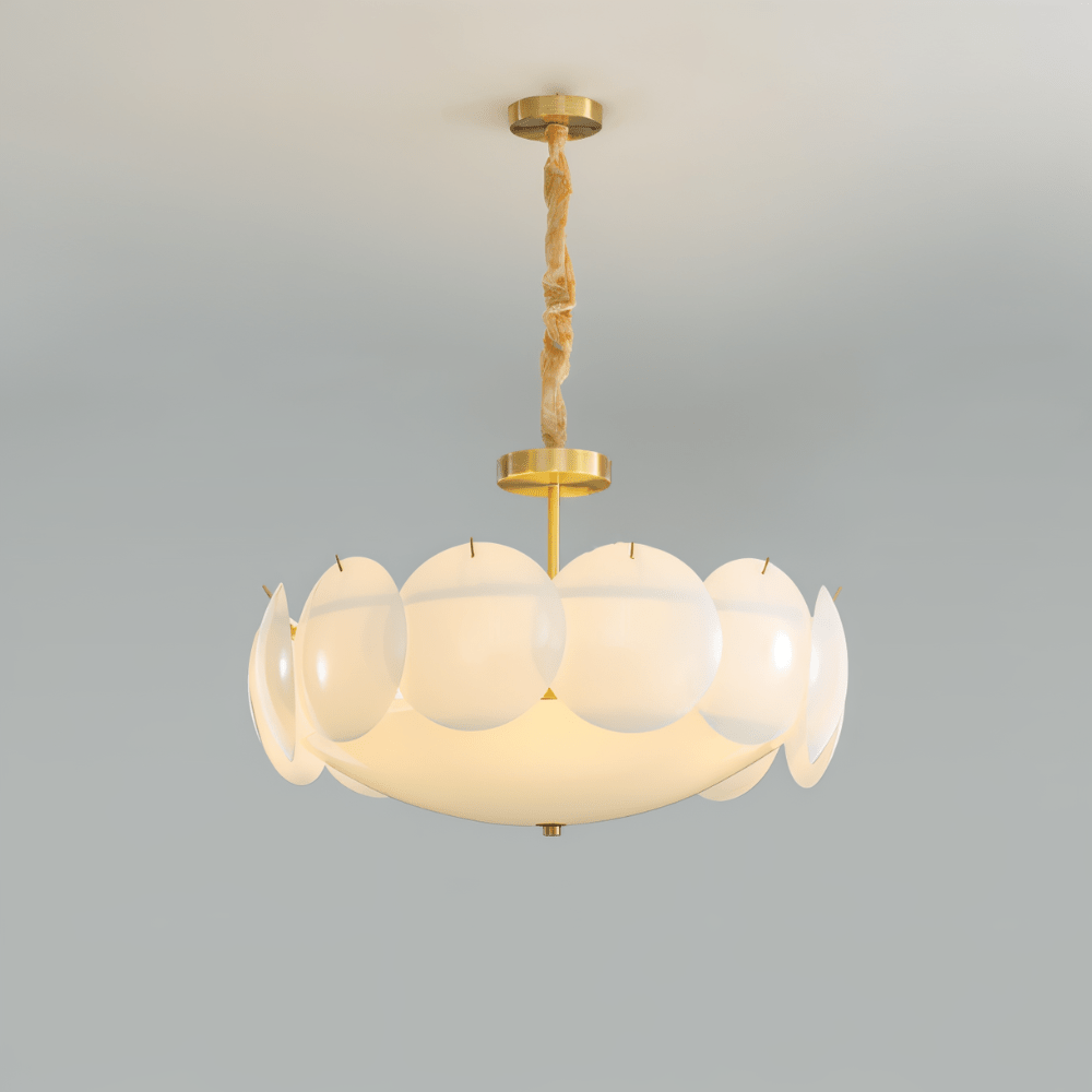Freyza - Elegant Modern Copper And Glass Dining Room Chandelier