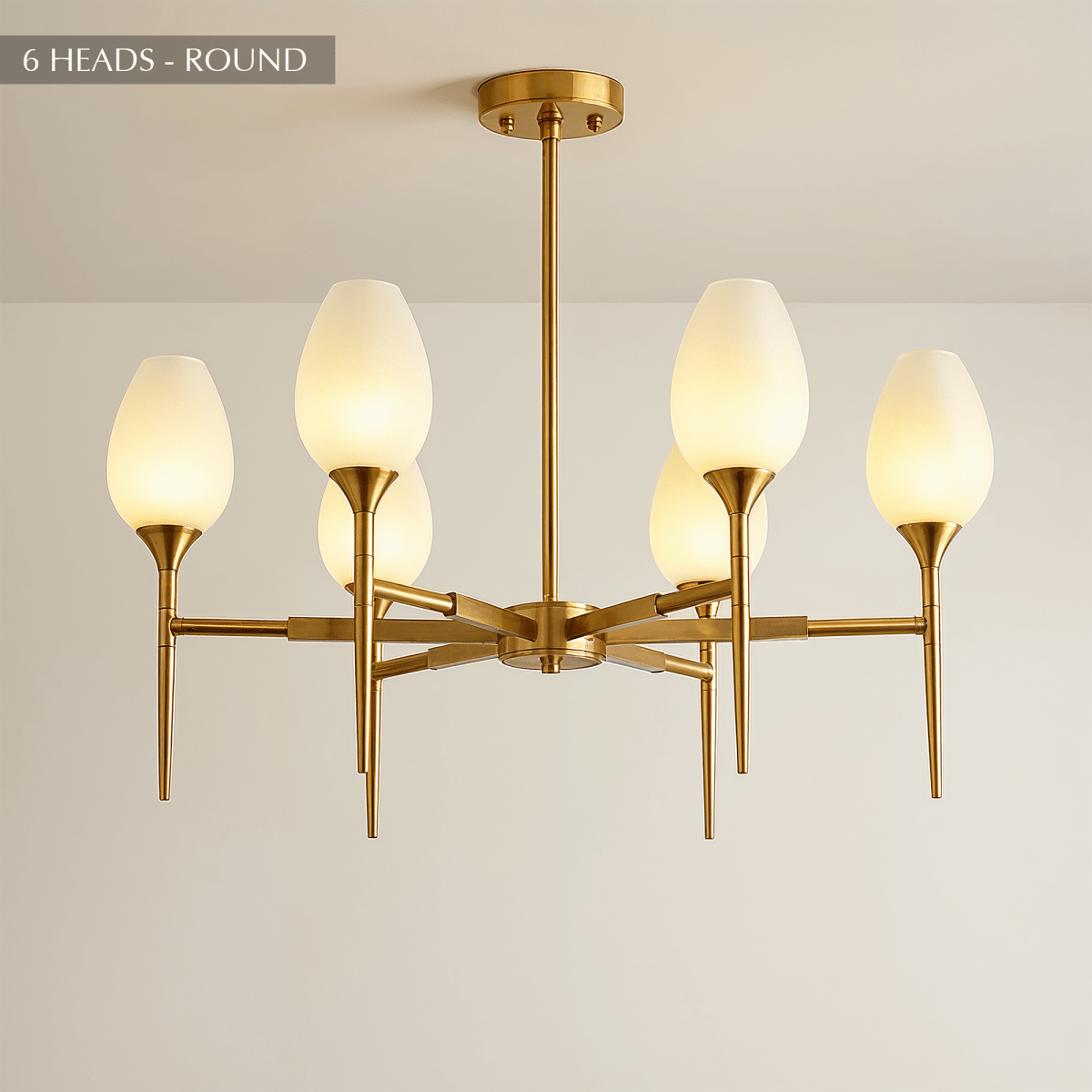 Freyza - Elegant Gold Copper Modern Chandelier Light Fixture