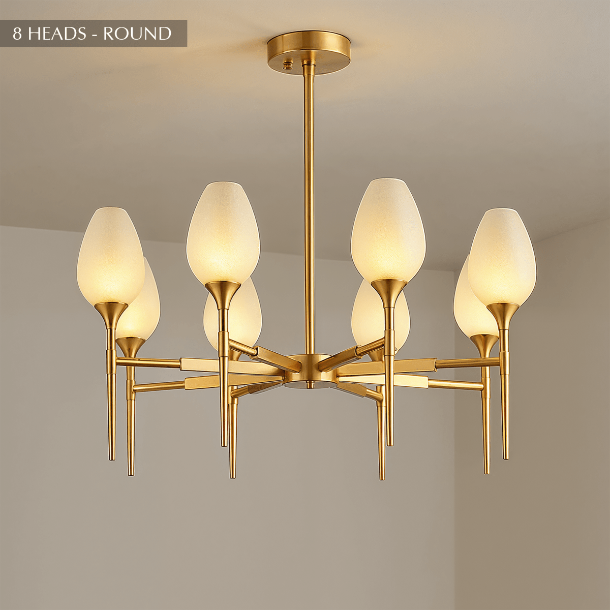 Freyza - Elegant Gold Copper Modern Chandelier Light Fixture