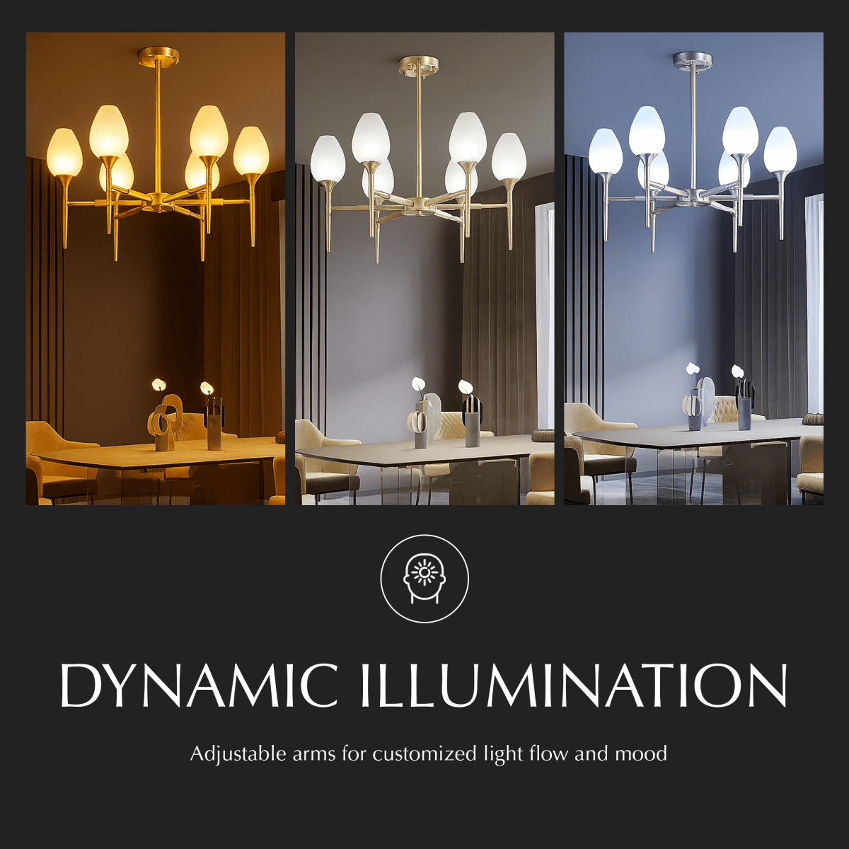 Freyza - Elegant Gold Copper Modern Chandelier Light Fixture