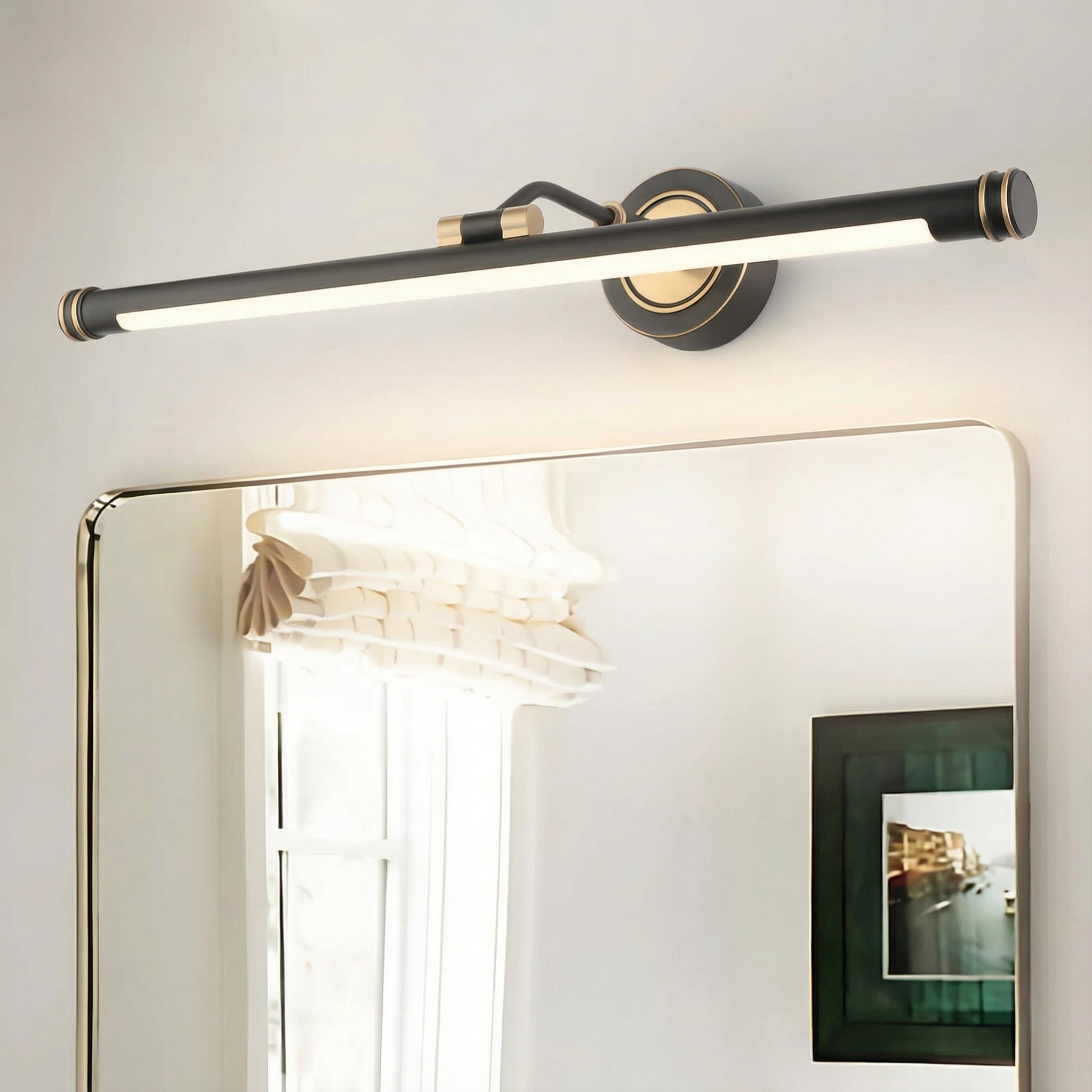 Freyza - LED Bathroom Vanity Light Minimalist Linear Wall Sconce Gold & Black 43-75cm 9-15W