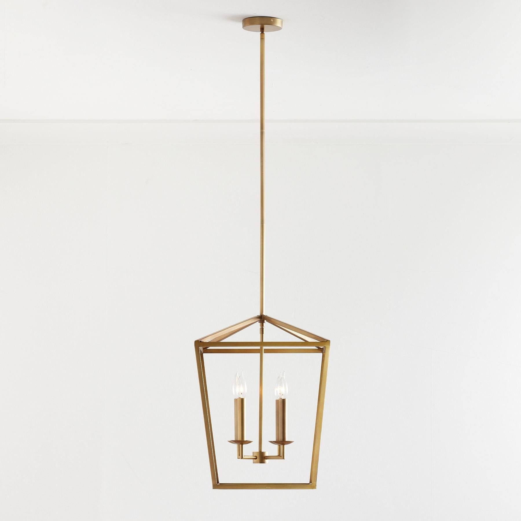 Freyza | Lodge Lantern Brass Pendant Light