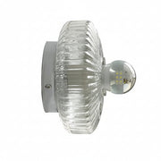 Freyza - LED Wall Sconce Light – Modern Medieval Round Glass Chrome (15x12cm / 5.9x4.7in)