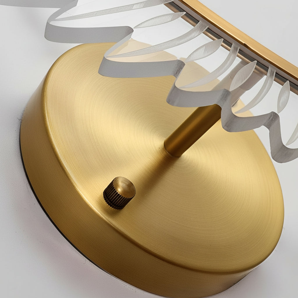 Freyza - LED Wall Sconce Light – Modern Acrylic Feather Copper Leaf (40x15cm / 15.7x5.9in)