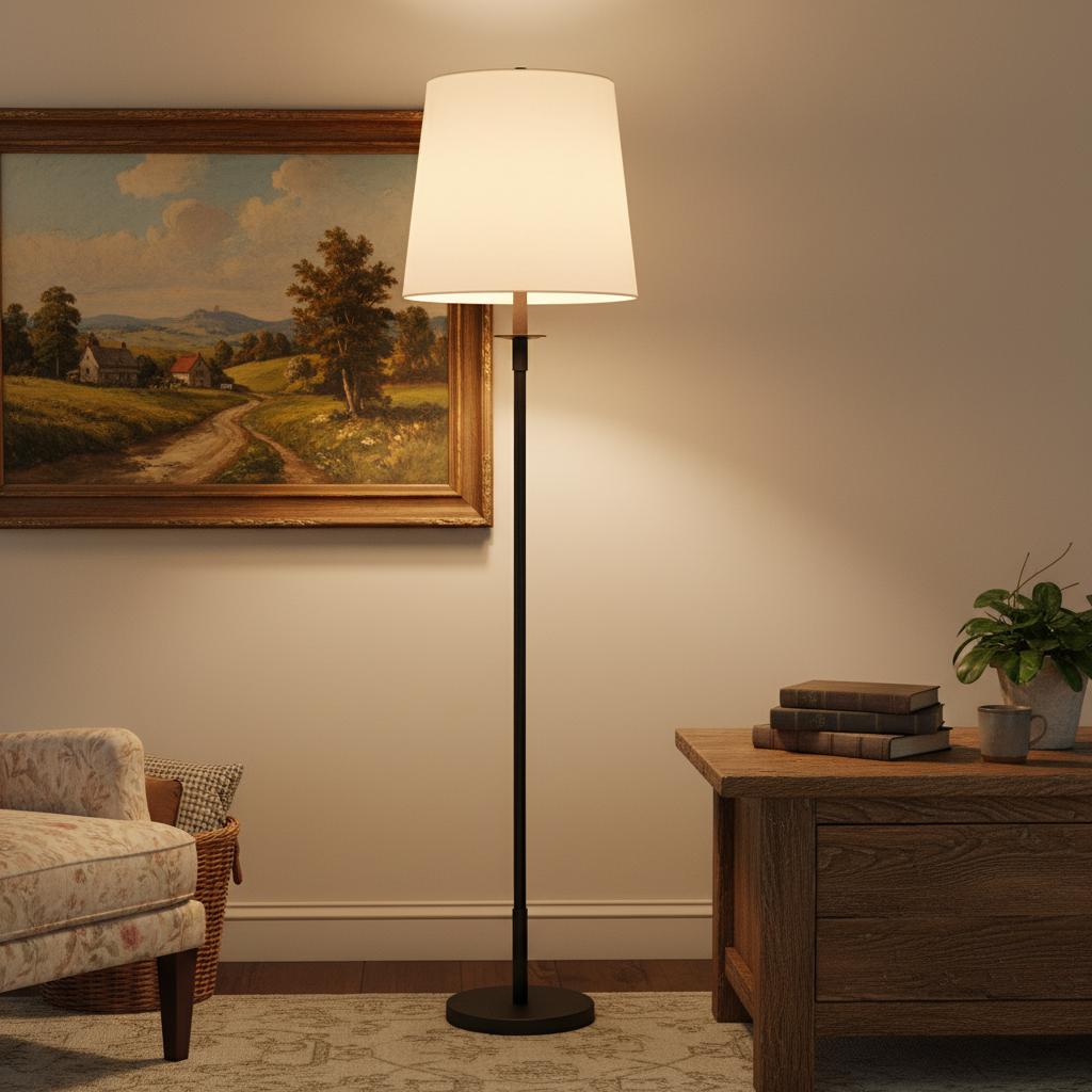 Freyza | Lodge Brass Linen Floor Lamp