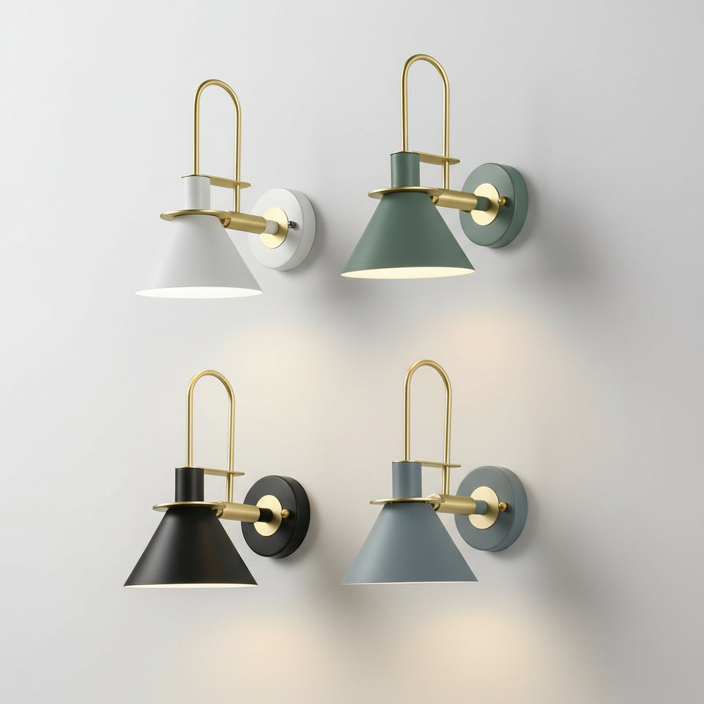 Freyza - LED Wall Sconce Light – Modern Nordic Horn Iron Brass (37x20cm / 14.5x7.8in)