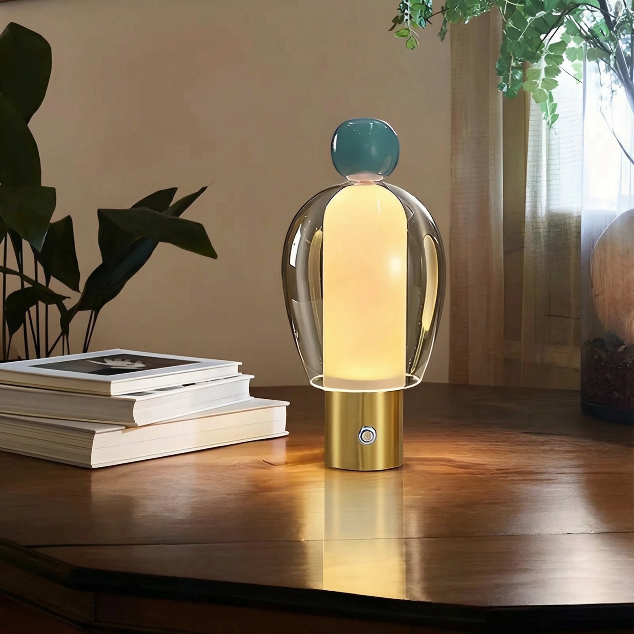 Freyza - LED Table Lamp Nordic Glass Portable Dimmable Cordless 34cm / 13.4in