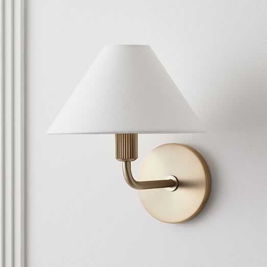 Freyza | Vector Fabric Brass Wall Sconce