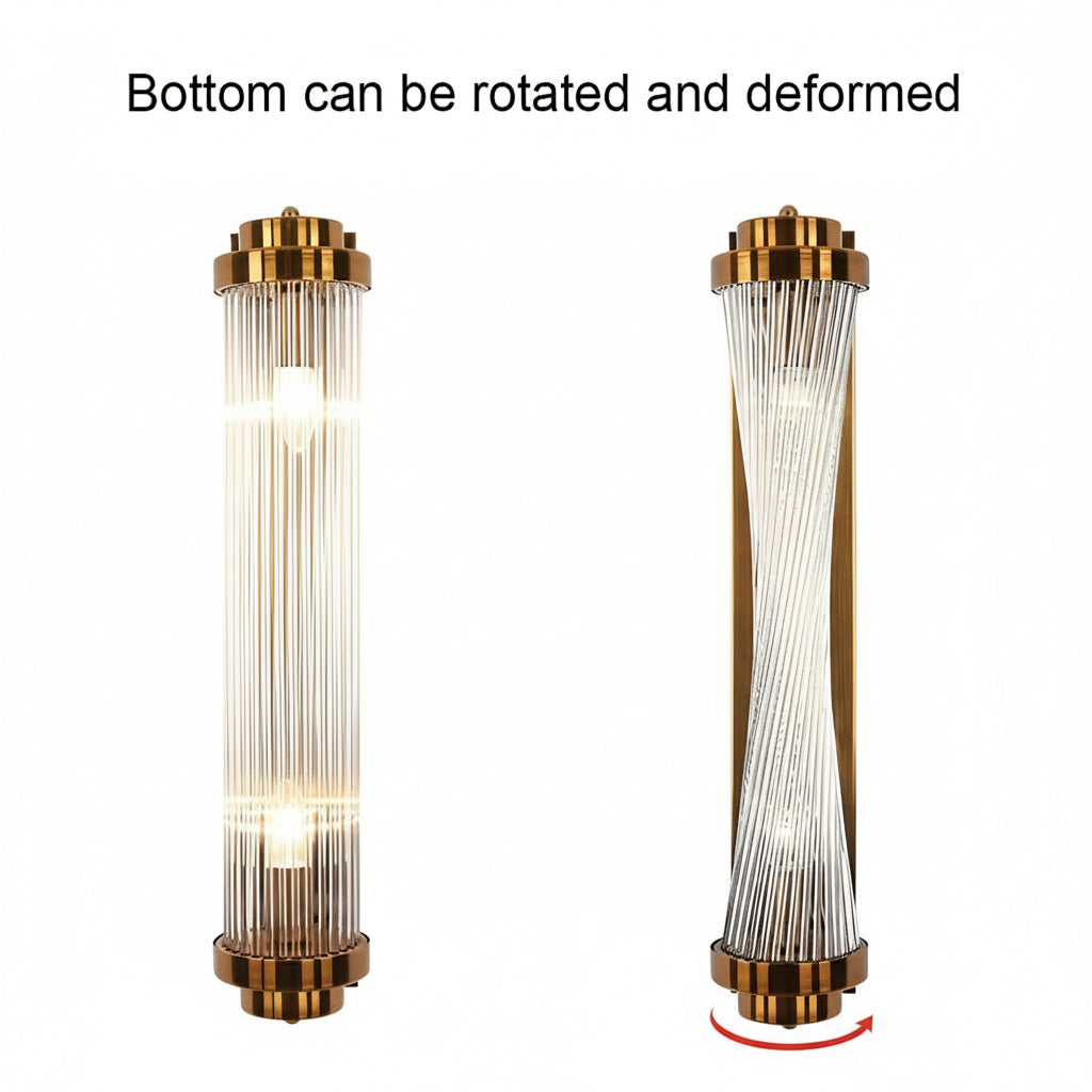 Freyza - LED Wall Sconce – Adjustable Crystal & Gold Nordic Lamp (41cm / 16in)