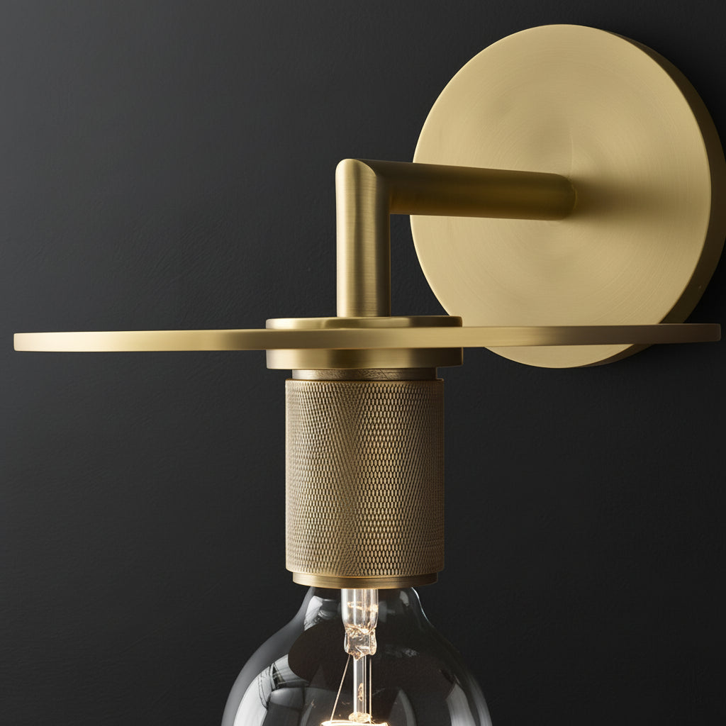 Freyza - LED Wall Sconce Light – Modern Postmodern Gold Glass Minimalist (25x12cm / 9.8x4.7in)