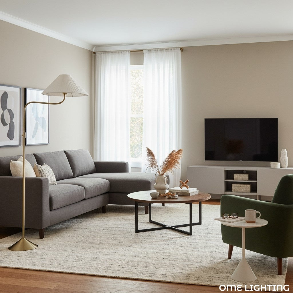 Freyza | Linen Floor Lamp – Contemporary Living Room Bedroom