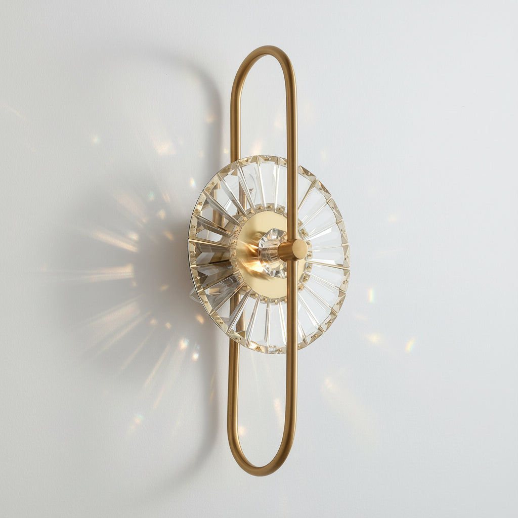 Freyza - LED Wall Sconce – Art Deco Crystal Gold Iron E14 (25x63cm)