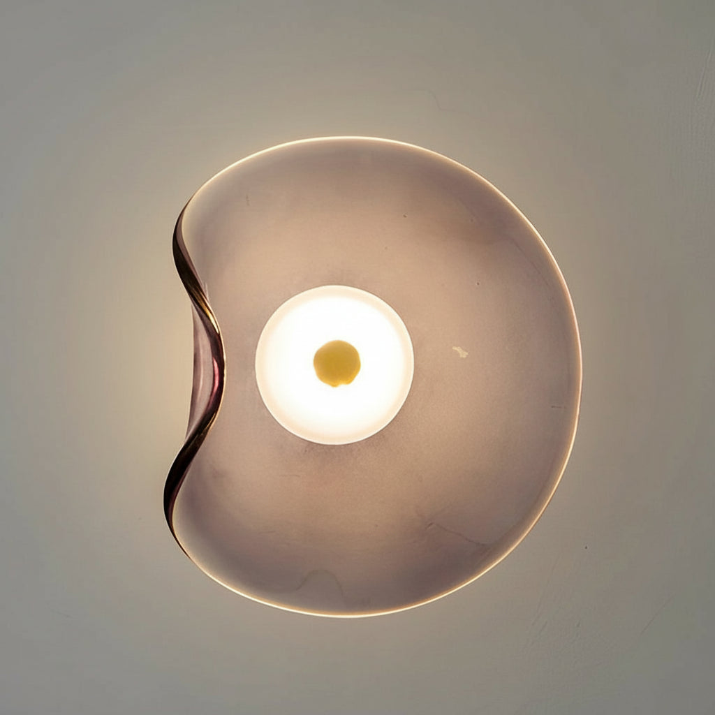 Freyza - Glass Wall Sconce – Irregular Round Brown Smoke Gray Purple LED (25cm)